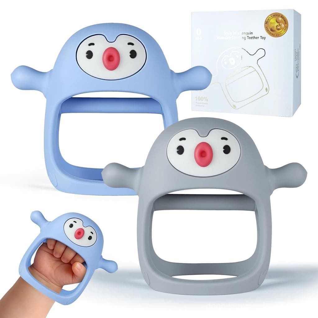 Brinquedos de dentição Smily Mia para bebês de 0 a 6 meses, mordedores de pinguim para bebês de 3 a 6 meses |   Mordedor