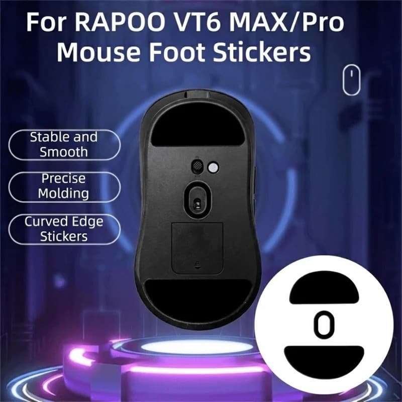Almofadas Para Pés De Mouse PTFE RAPOO VT6 MAX/PRO Capas De Substituição Suaves Ice Edition VT6MAX VT6PRO Resistente Ao