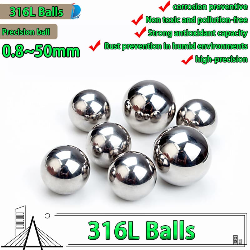 Esfera De Aço Inoxidável Antiferrugem Com Rolamento De Alta Precisão 316L 0.8/4/5/6/7/8/9/10/11/12/13/14/15/16/17/18/19/