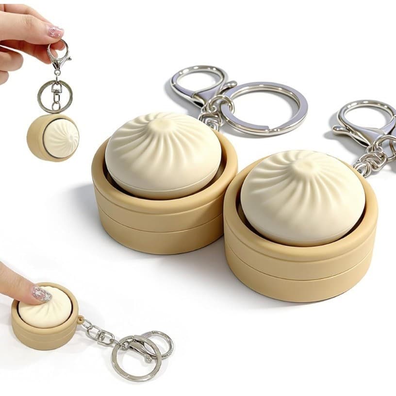 [Unique Design Toy] 【Simulation Dumpling Keychain】 Mini Dumpling Keychain/Decompression Toy/Sensory Toy/Fidget Toy/Stres