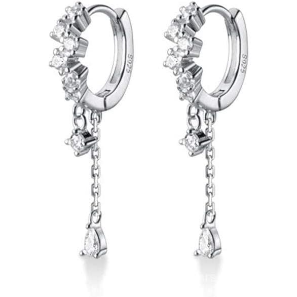 SLUYNZ Brincos de Argola Pendentes de Prata Esterlina 925 com Zircônia Cúbica para Mulheres e Adolescentes, Brincos Hugg