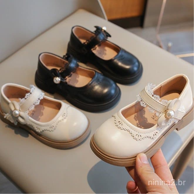 Sapato Infantil Menina Novo Estilo Arco  Pérola Princesa Mocassim / Sapatos de Dança de Sola Macia Antiderrapant