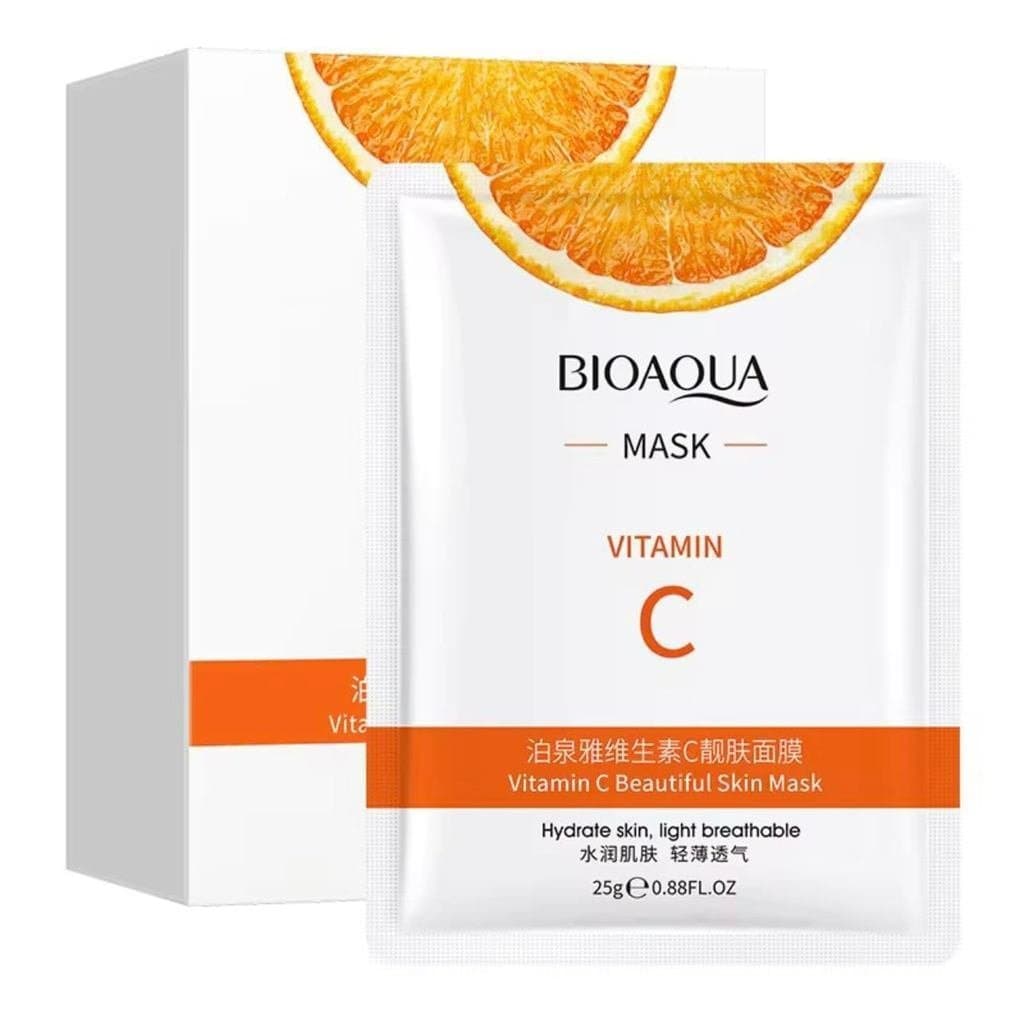 Máscara Facial de Vitamina C - Conjunto Premium de 5 Peças - Cuidado Hidratante e Suavizante para a, Macia e Delica