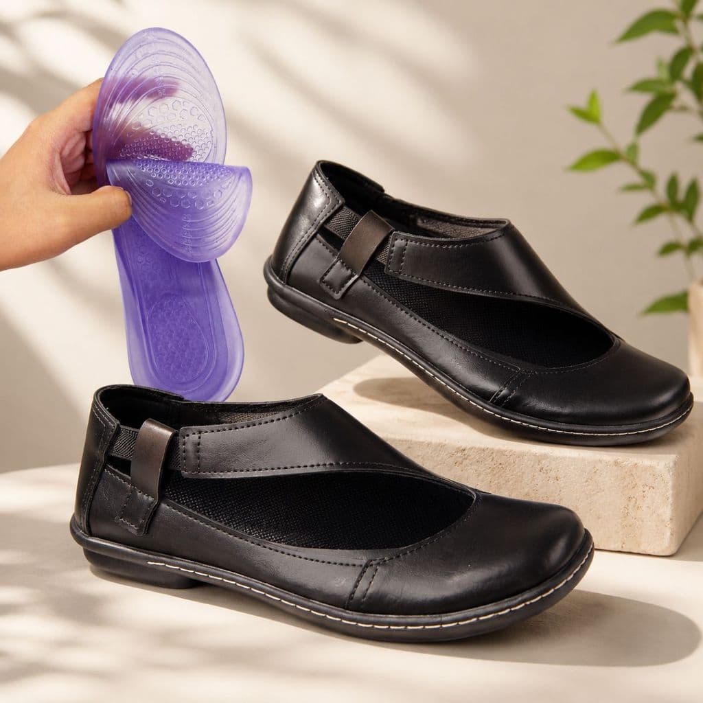 Kit Sapatilha Sintetica e Palmilha De Gel Confortaveis