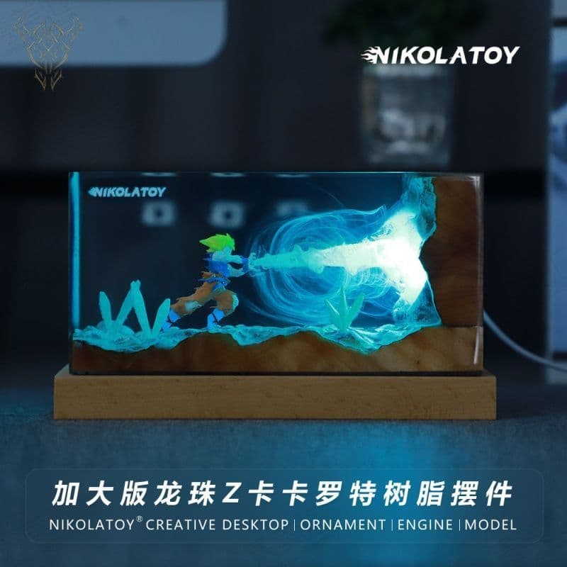 NIKOLATOY Dragon Ball Z Kacarot Tartaruga Atmosfera Escolar Sensação Luz Noturna Anime Resina Decoração de Mesa