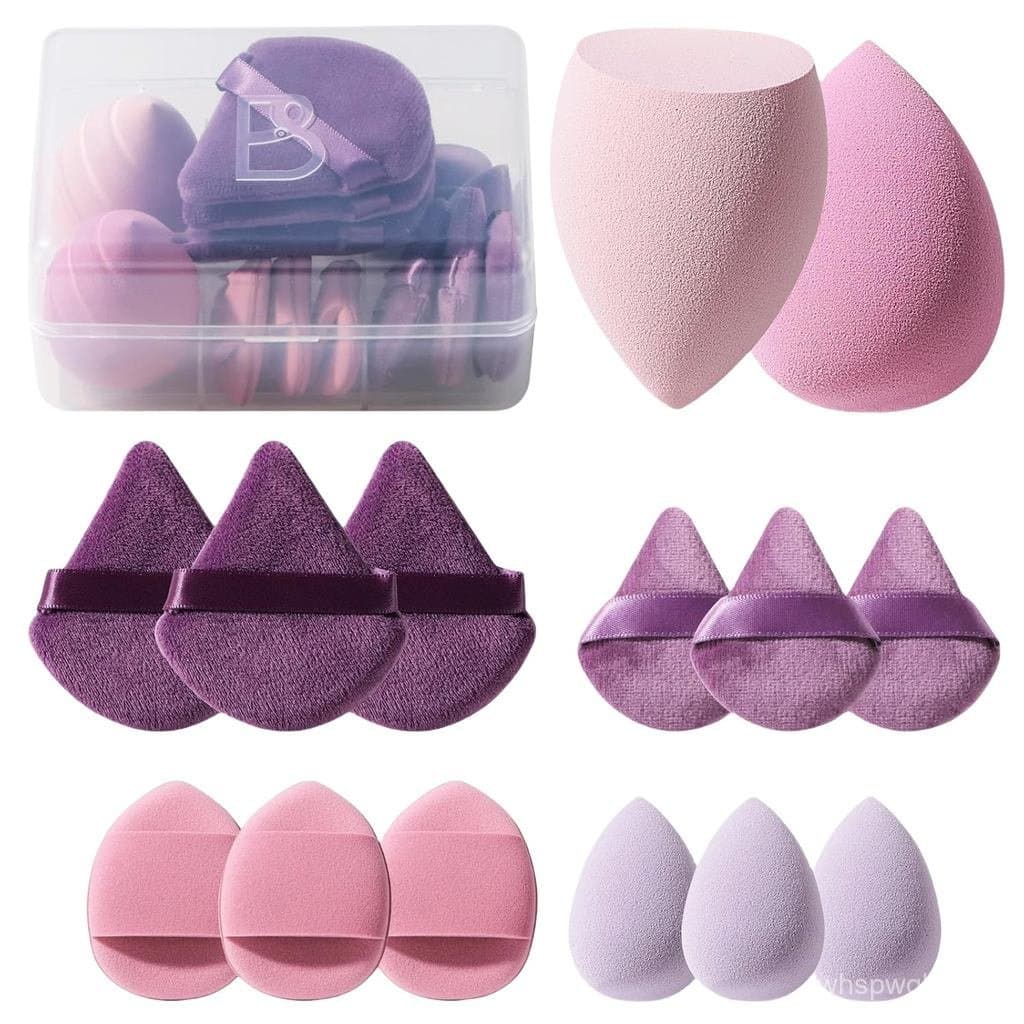 Conjunto de Esponjas de Maquiagem BS-MALL, Puff Triangular 14 Peças para Líquidos, Cremes e Pó, Esponjas de Maquiagem Mu