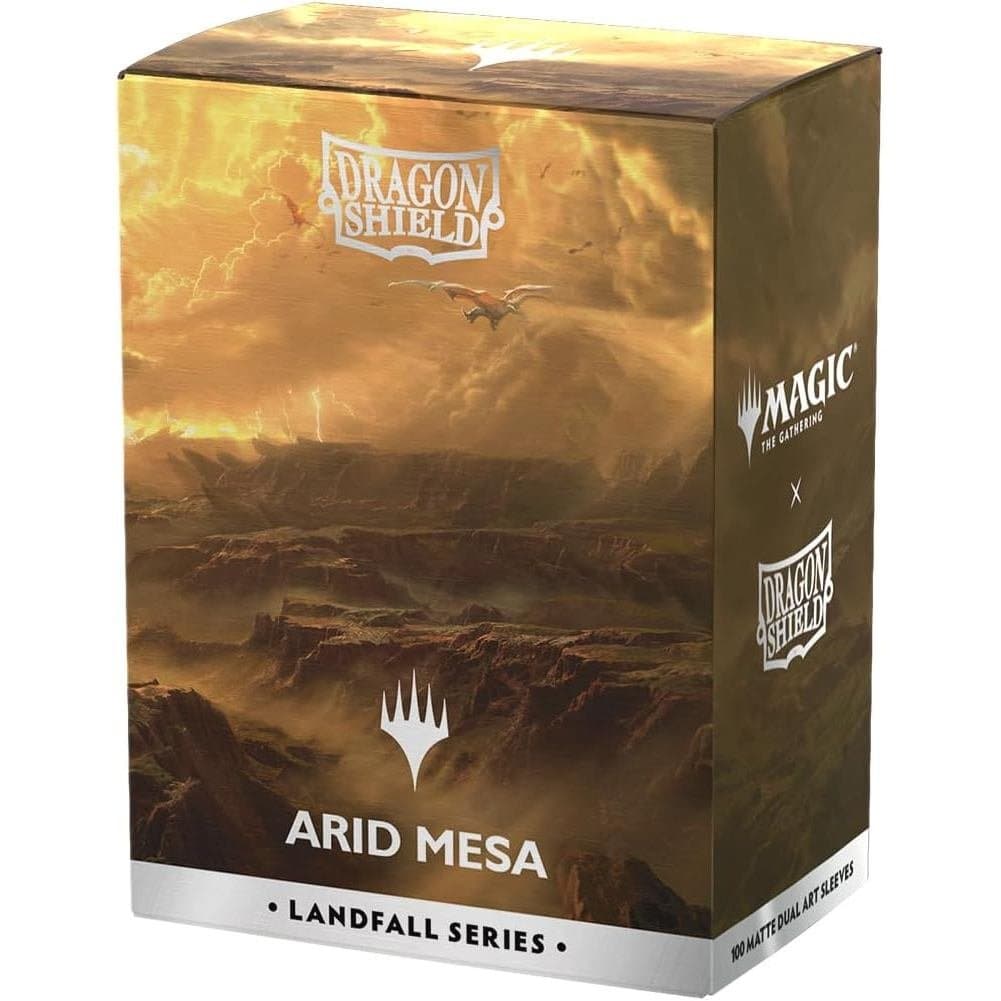 Escudo de Dragão |   Capas Duplas Foscas para Arte |   Série MTG Landfall |   100 CT - Protetores Premium TCG Lisos e Re