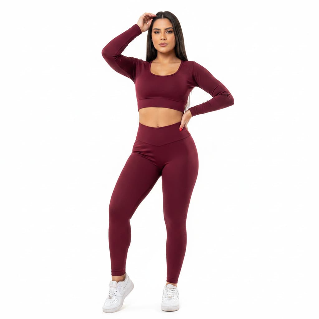 Kit 2 Legging Fitness Feminino Corrida Calça Legging Feminina Fitness Poliamida com Elastano – Cintura Alta Cós Largo