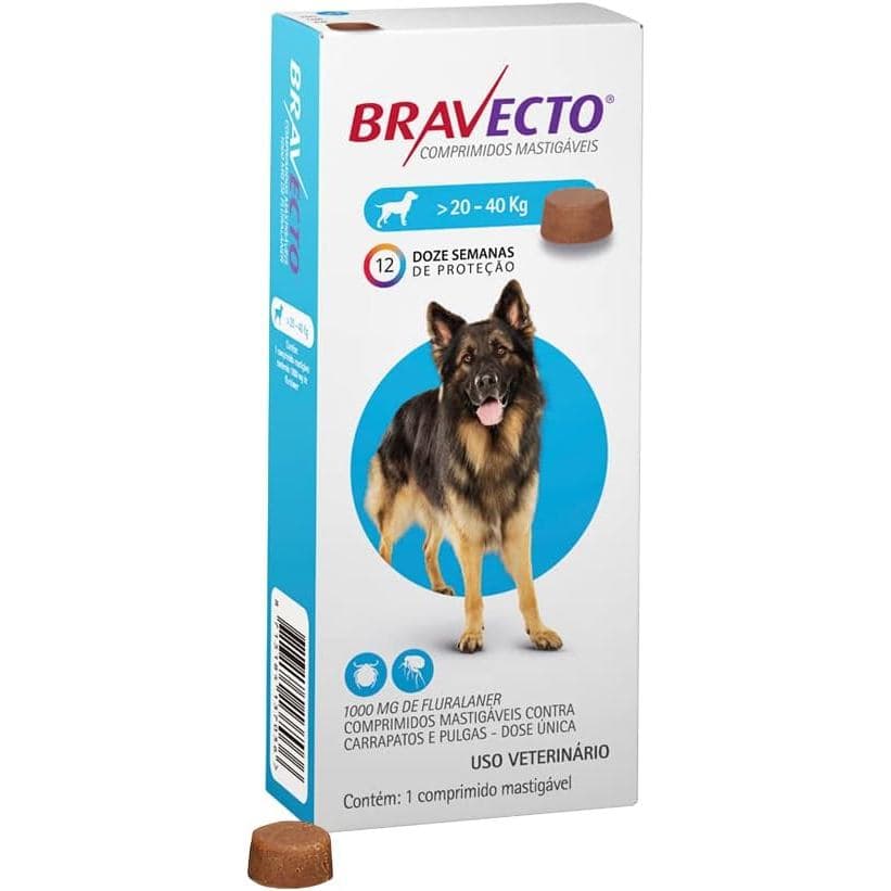 Bravecto Cães de 20 a 40kg - 1000mg
