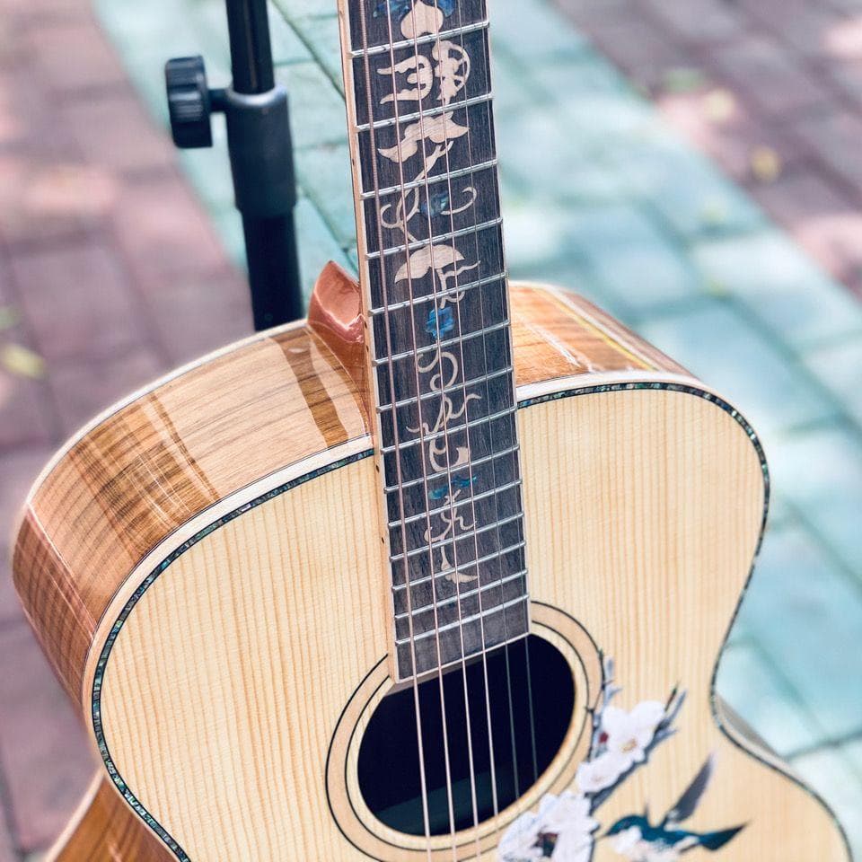 7803000Estojo elétrico para guitarra folheado de alta qualidade, lado de guitarra única, folheado de abeto