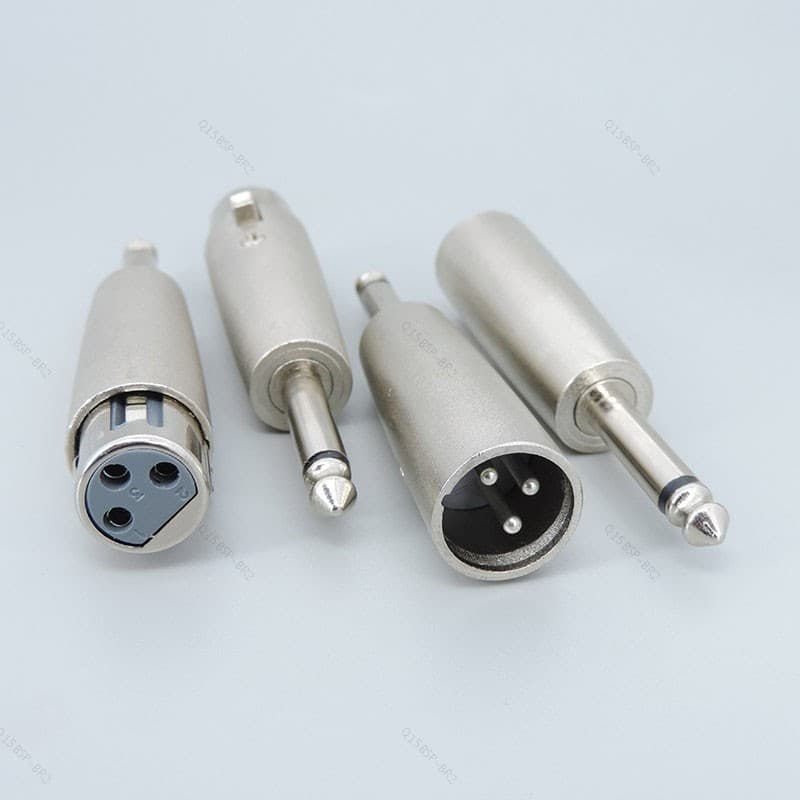 Adaptador De Áudio 6.35mm 6.5 Mono Para XLR 3 Pinos Macho Fêmea Conversor Tomada De Energia BR15B2