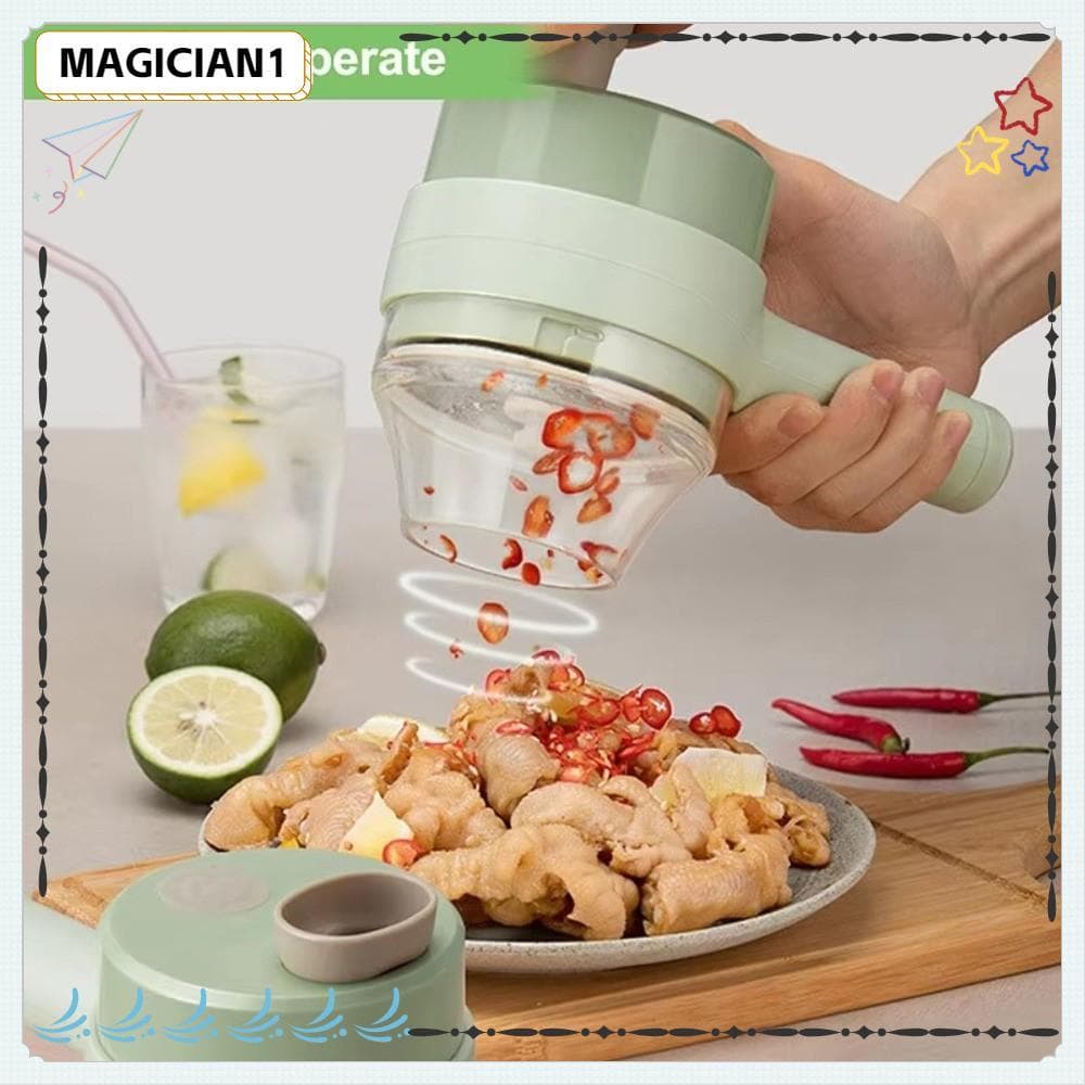 Cutelo Elétrico De Vegetais De Cozinha MAGICIAN , Fatiador Portátil De Casca De Alimentos 4 Em 1 , Moedor De Carne , Esp
