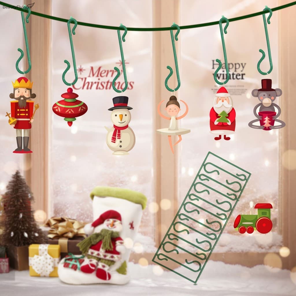 Ganchos De Enfeite De Natal Em Forma De S De Plástico 10PCS-Cabides De Decoração De Árvore