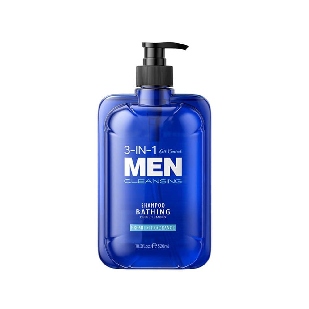 Gel de Banho 3 em 1 para Homens, Gel de Duche Multifuncional para Corpo, Rosto e Cabelo, Limpeza Profunda Refrescante co