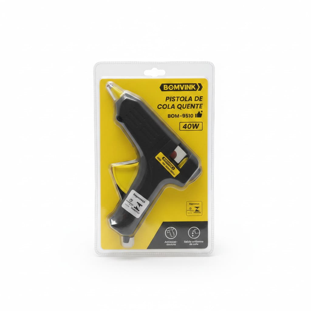Pistola de Cola Quente 40W Saída Uniforme de Cola Bomvink BOM-9510