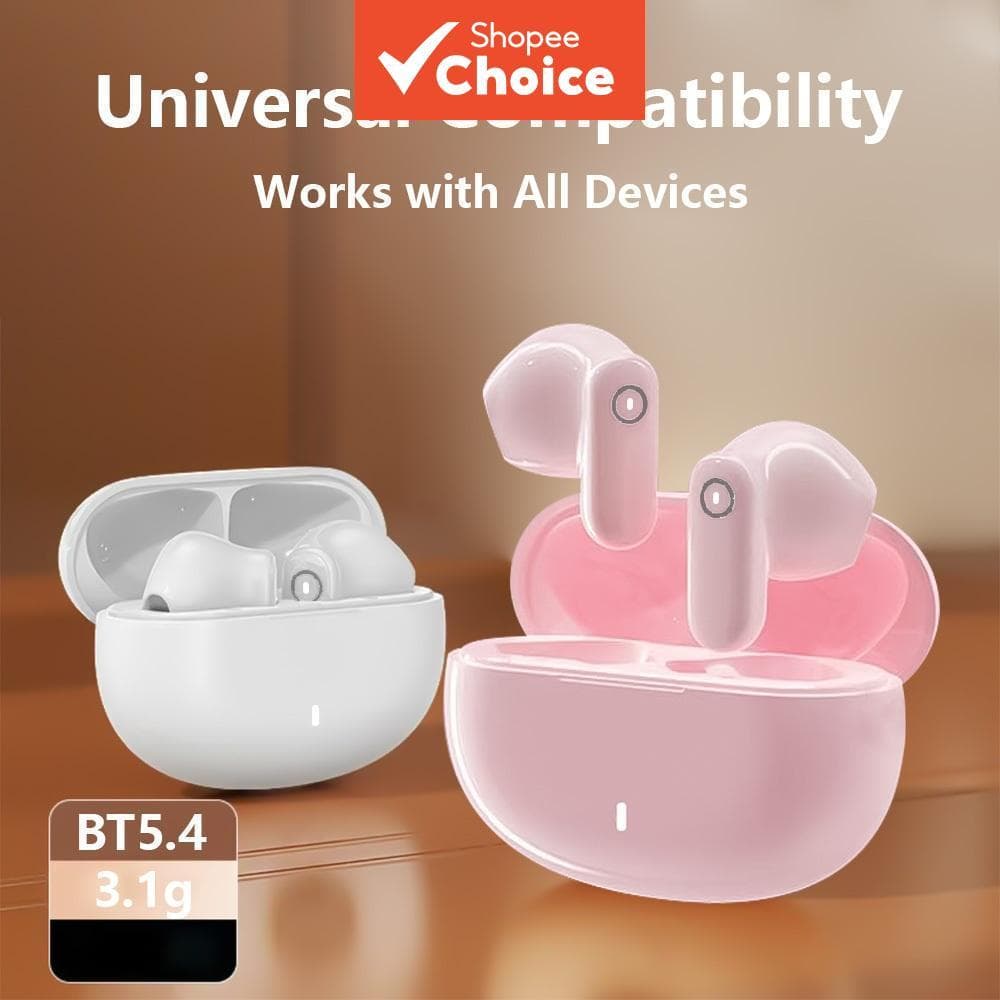 Fones de Ouvido Bluetooth sem Fio HQAi KY5 TWS com Microfone Integrado, Som Hi-fi e Cancelamento de Ruído para Todos os