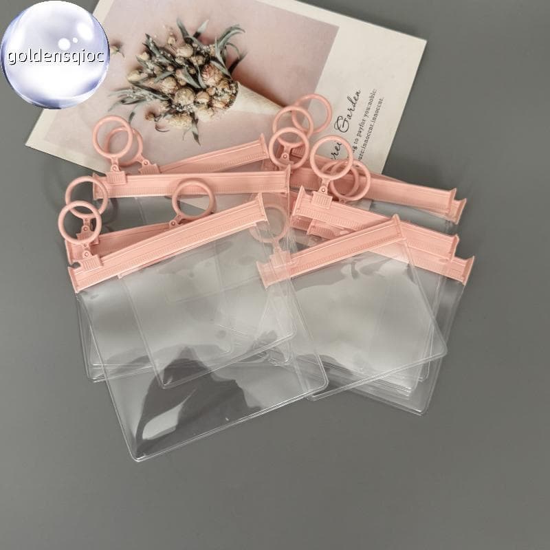 Ouro Transparente EVA Rosa Jóias Zíper Bolsas 10 Pçs Envelopes De Armazenamento De Plástico Para Anéis Brincos Presente