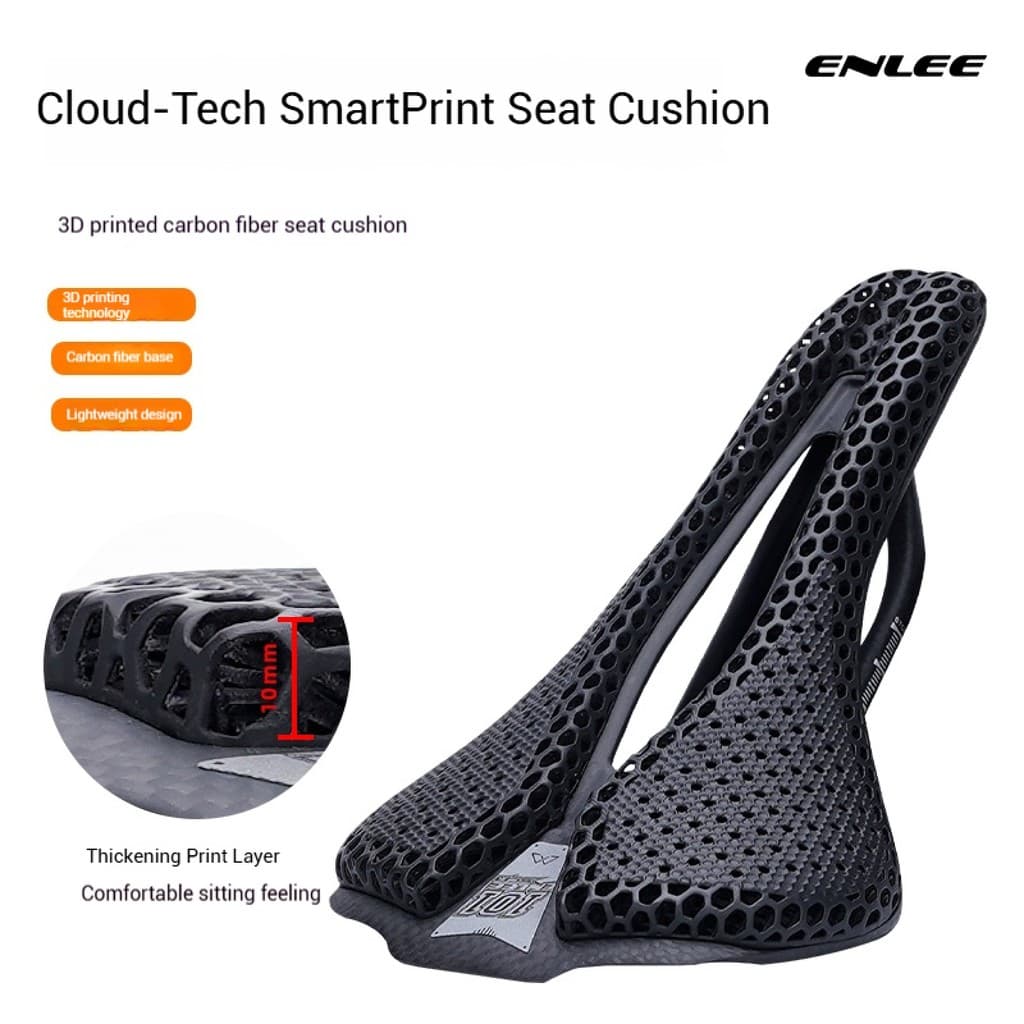 ENLEE 3D Respirável Bicicleta Sela Confortável Fibra De Carbono Arco Almofada Para Mountain Bike Estrada Assento À Prova