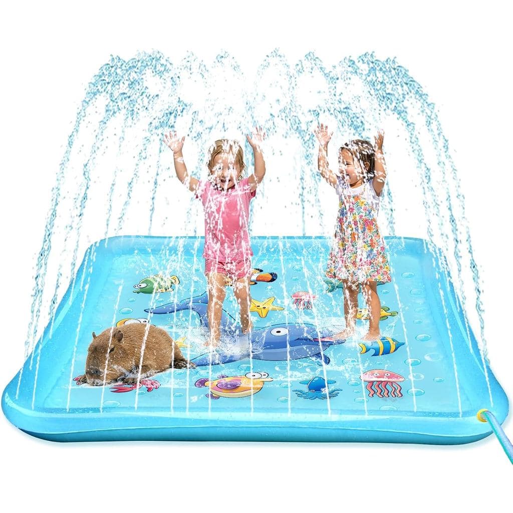 Growsland Splash Pad para Crianças, Aspersor Externo para Crianças, Brinquedos Aquáticos de Verão de 67" Infláveis, Pisc