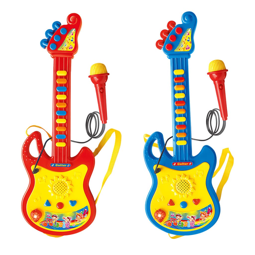 Guitarra com Microfone Infantil 45 cm - Cores Sortidas - DM Toys -