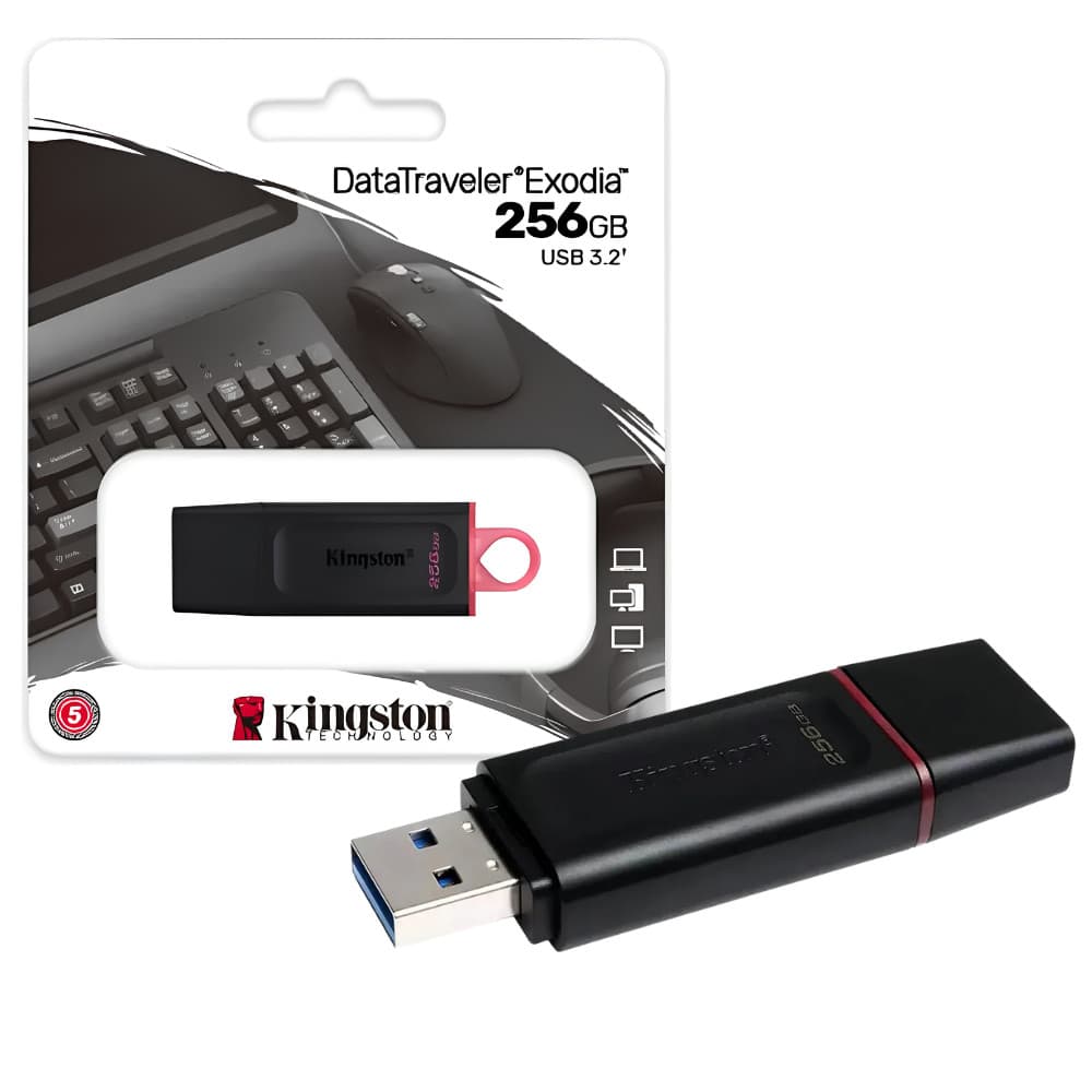 Pendrive DTX 256gb Usb 3.2 Exodia DataTraveler Vermelho