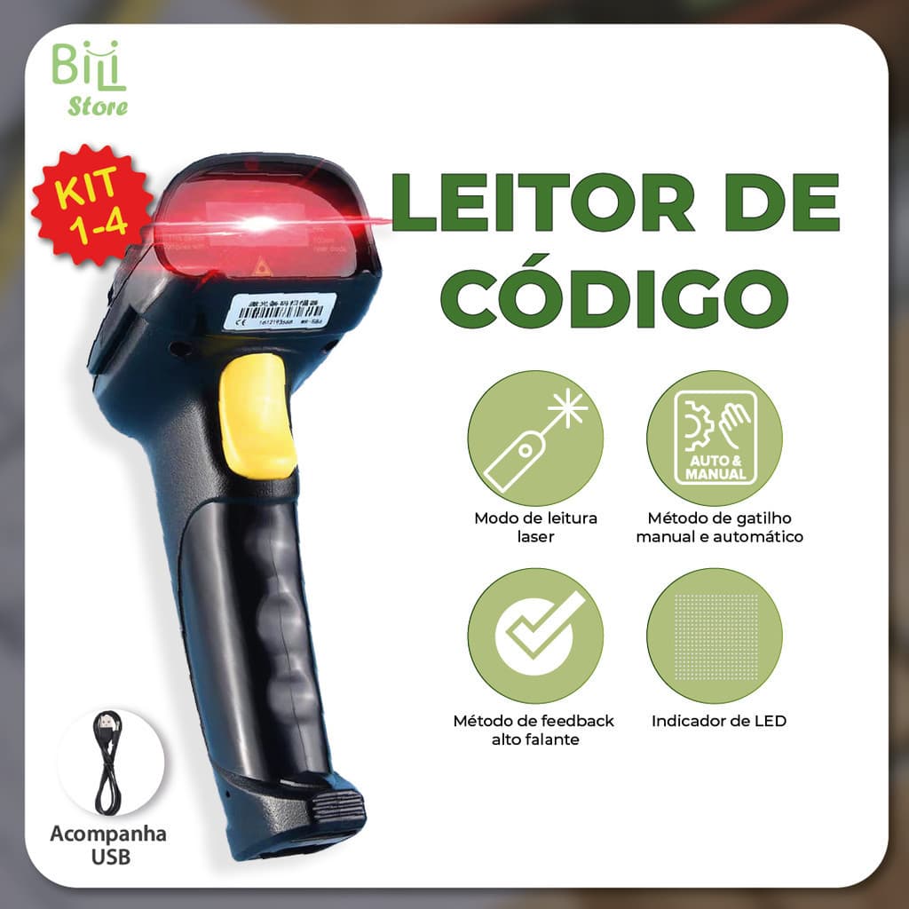 Scanner Código Barras USB Para Mercado Farmácia Loja