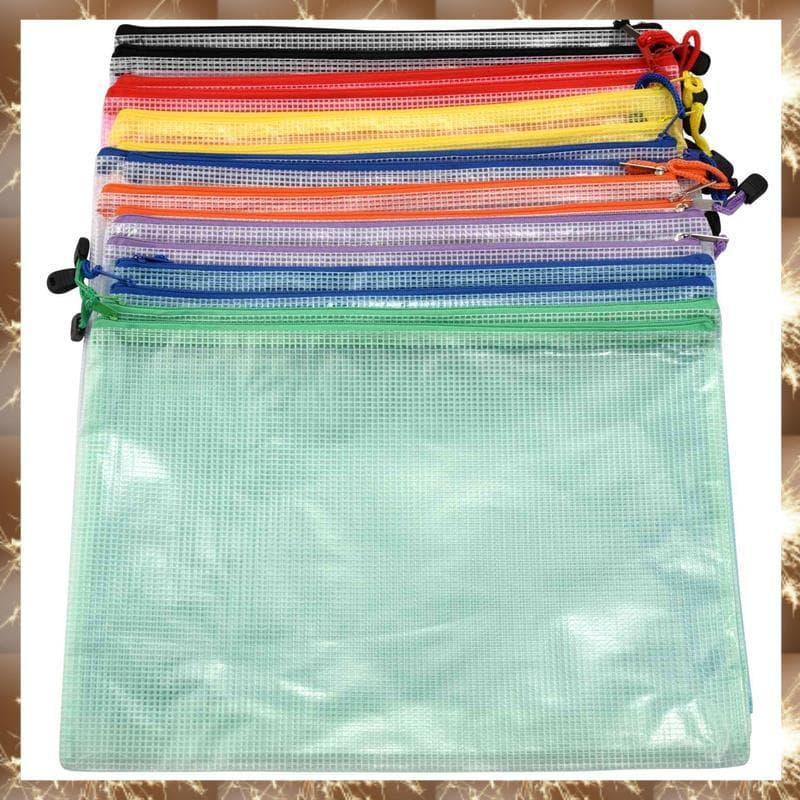 (Div 16 Unidades De Bolsa De Documentos Com Zíper De Malha , Pastas De Arquivo À Prova D'água , Tamanho A4 , Para Materi