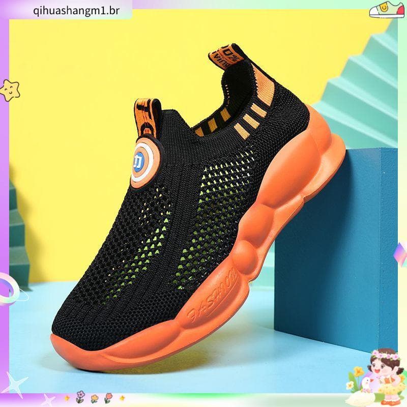 ABC SYTX Meninos Sapatos Verão Novo Estilo Oco Malha Respirável Calçados Esportivos Infantis Slip-On Sapatos de Rede Int