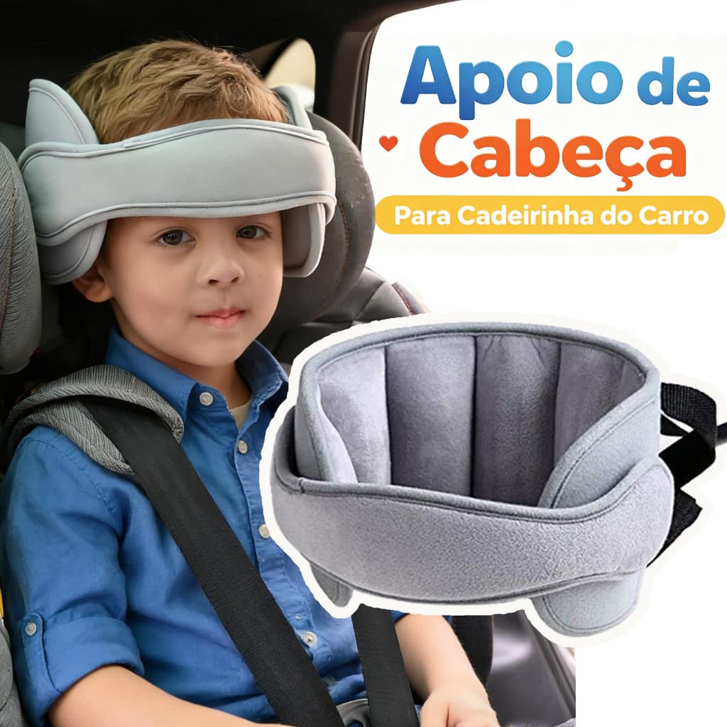 Suporte de Encosto de Cabeça Ajustável para Cadeira de Carro Infantil
