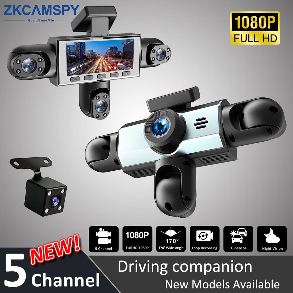 5 Canais 360 Graus Carro Dvr 1080P Gravador De Vídeo WiFi APP Dashcam 24h Monitor Estacionamento Câmera Visão Traseira D