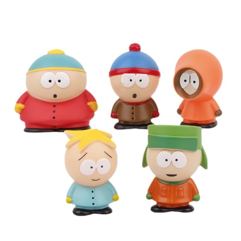 5 Pçs/Set 5-6cm Anime Jogo South Park Figura Kyle Cartman Kenny Stan Manteigas Jimmy Q Versão PVC Figuras De Ação Modelo