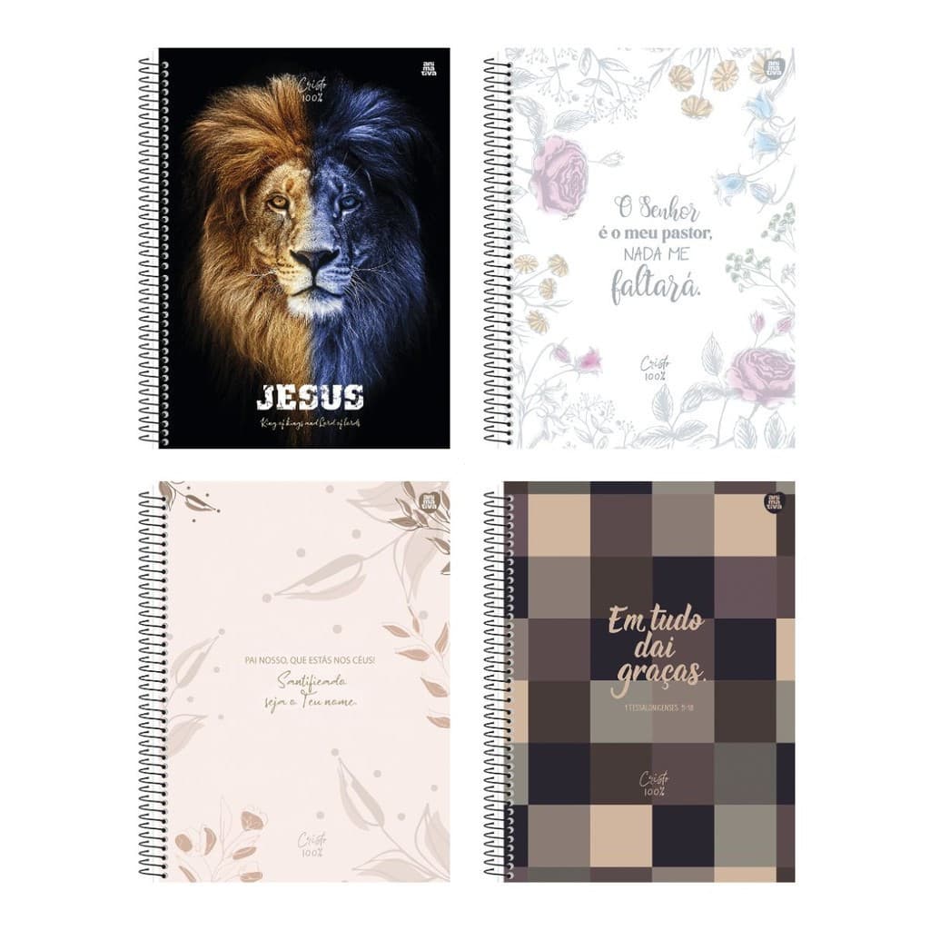 Caderno Universitário Animativa Cristo 100% 1 disciplina 80 páginas JUB5
