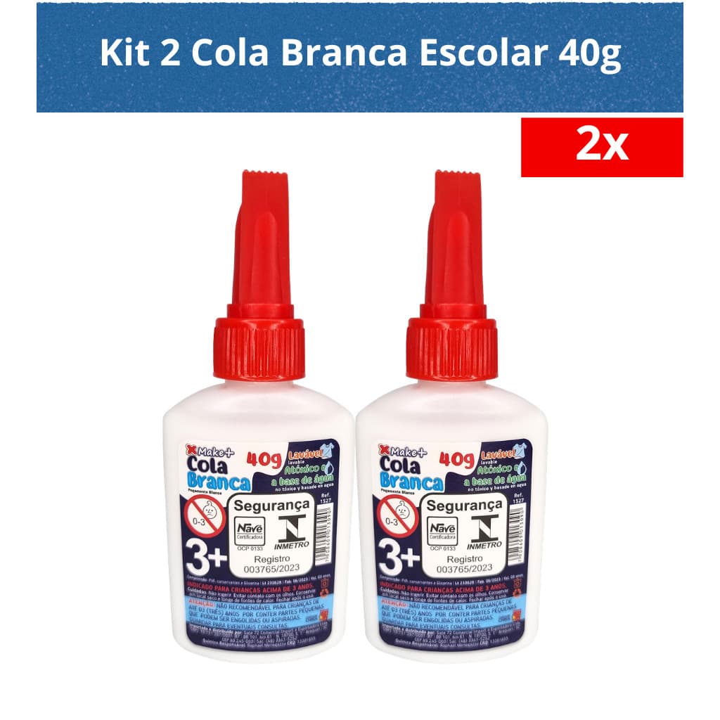 KIT 2 COLA BRANCA 40g - MAKE+