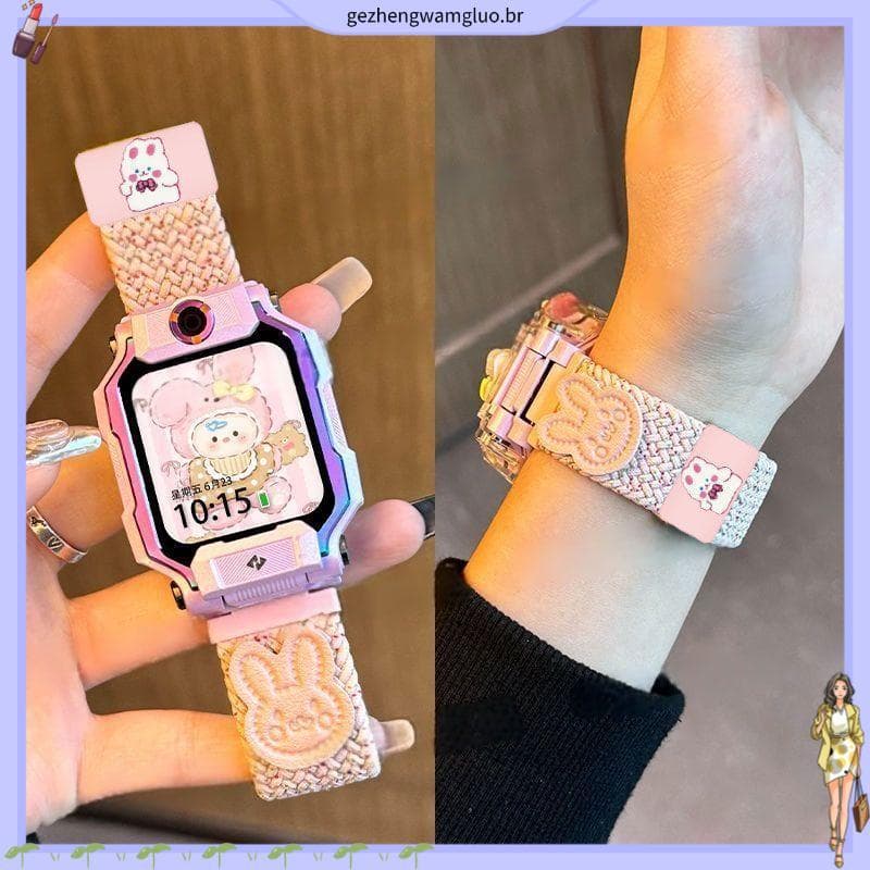 Etiqueta de coelho pequeno adequada para relógio de telefone Little Genius Z10/Z9/Z8 pulseira trançada z6a/z7s/z5pro cap