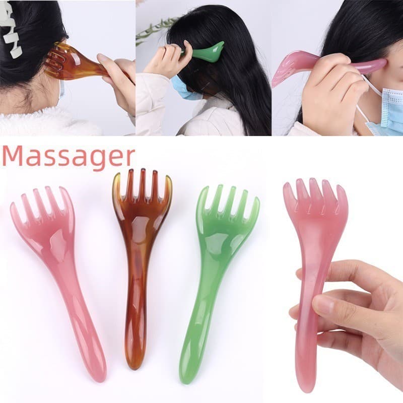Guasha Do Couro Cabeludo , Pente De Massagem Meridiano Massageador De Cabeça De Cinco Garras , Adequado Para Corpo , Pes