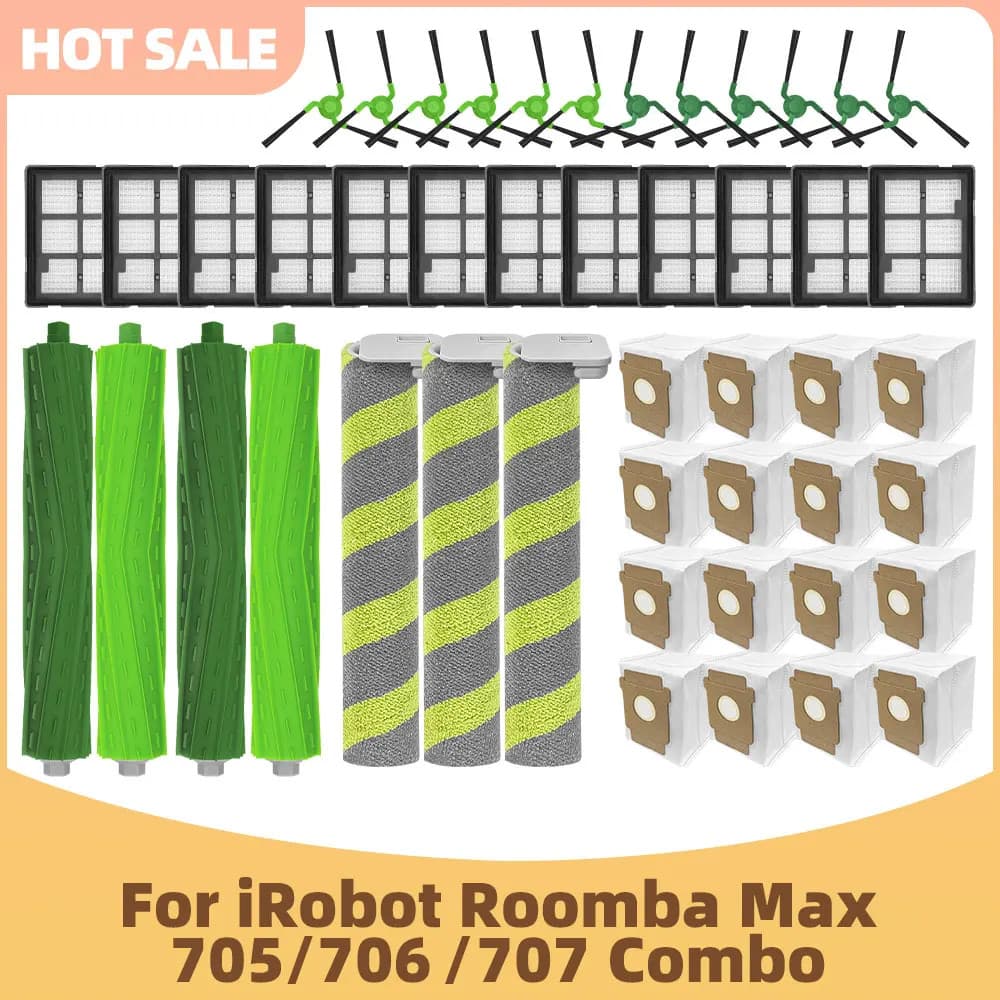 Para iRobot Roomba Max 705 Combo 706/707 Peças De Vácuo Principal Escova Lateral Saco Filtro Mop Acessórios Substituição