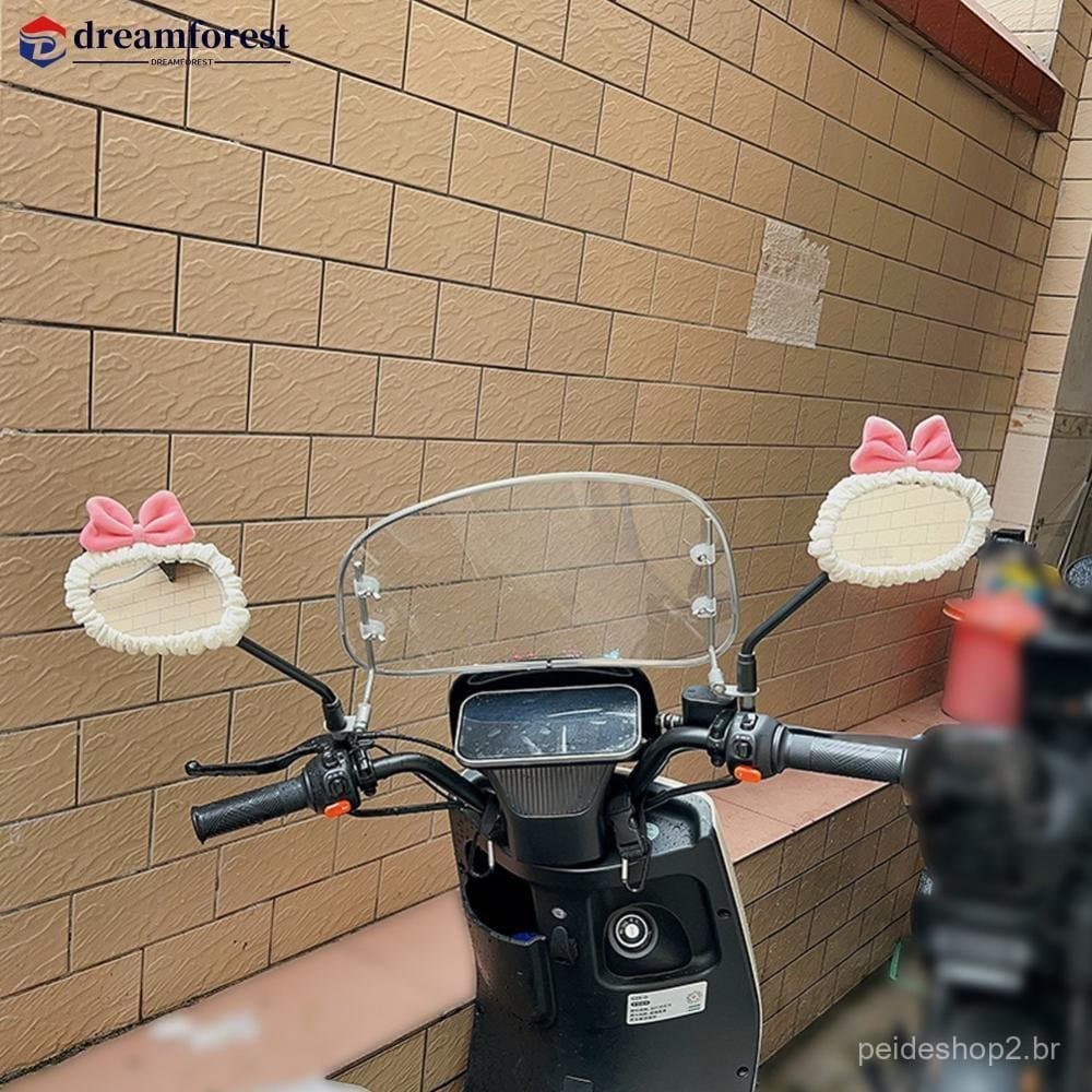 DREAMFOREST Motocicleta Bowknot Espelho Retrovisor Capa Anti-Risco Scooter Elétrico Decoração Bonito E-Bike Acessório A2