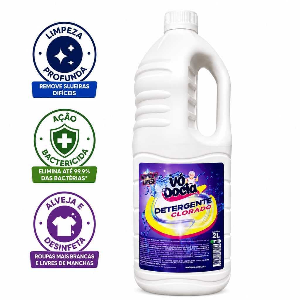 Detergente Clorado Em Gel 2l Limpador Multiuso De Alta Performance Para Pisos Azulejos Branqueador De Tecidos Eficiente