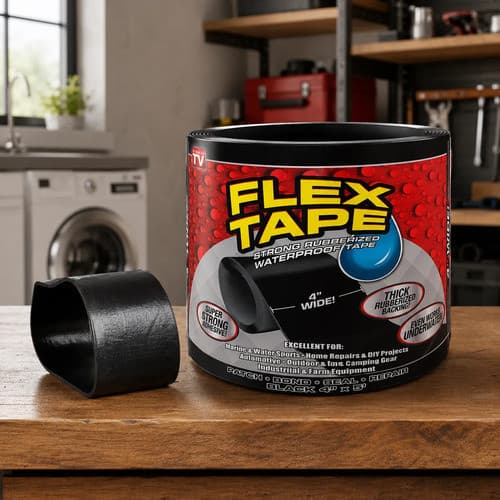 Fita Adesiva Impermeável Emborrachada 10cm x 1,5m para Reparos Vedação Vazamentos Canos Telhados Lonas Calhas