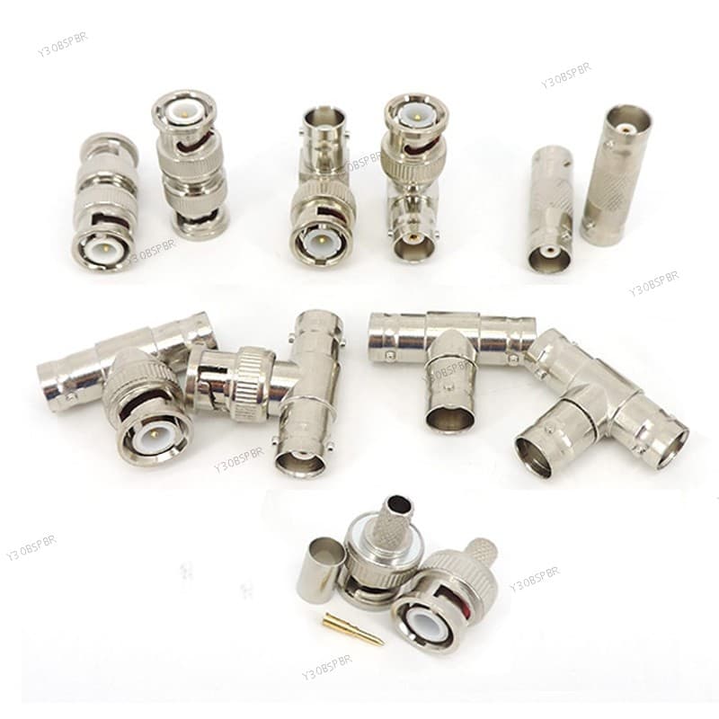 2 Vias BNC Macho Fêmea Para Direito Anjo plug jack Tipo t Divisor RG59 Q9 Cabo Coaxial Conector Conversor q1 @ trinta