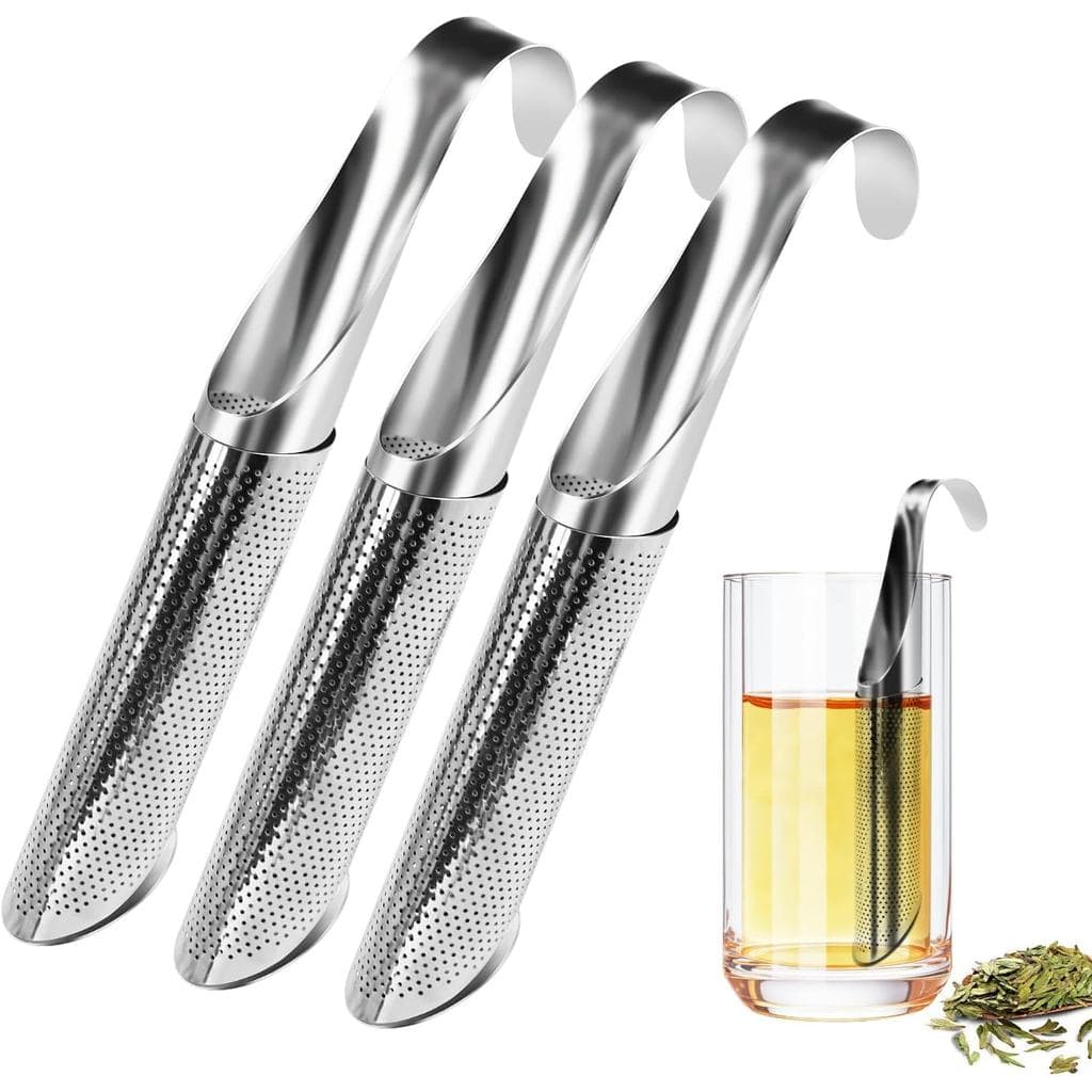 Conjunto de 3 Infusores de Chá, Coador de Chá com Malha Extra Fina para Folhas de Chá Soltas, Coador de Chá de Aço Inoxi