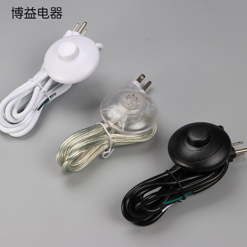 Todo o núcleo de cobre interruptor de pé cabo americano três-plug plug cabo lâmpada de chão lâmpada de mesa interruptor