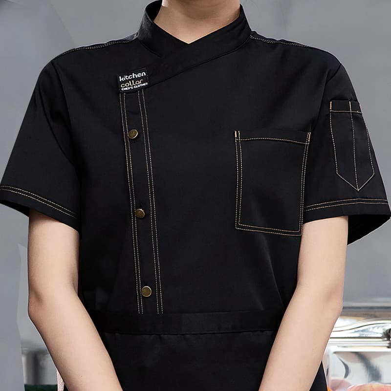 Macacão de Chef personalizado, roupas masculinas de manga curta, cozimento de verão após Catering, cozinha, Hotel, canti