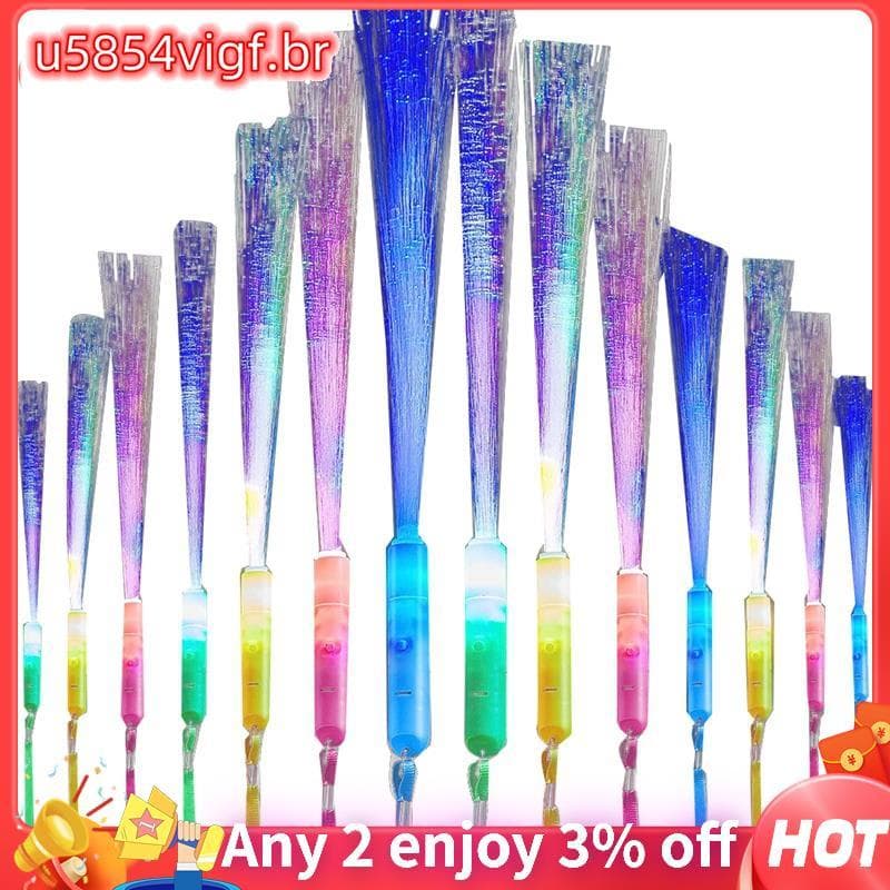 24 PCS Varinhas De Fibra Brilhante Varas Varinha De Luz LED Óptica Para Festa De Casamento Halloween Natal