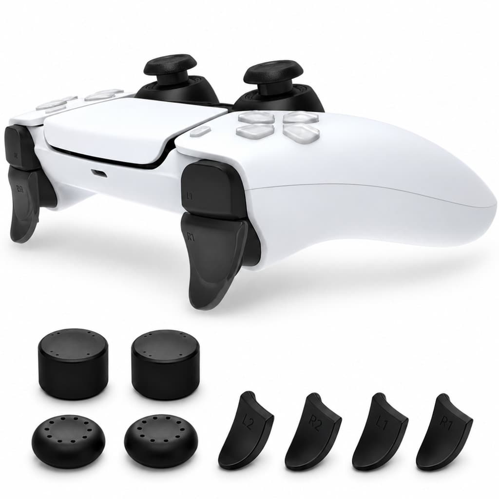Kit Extensor De Gatilhos + Grip Analógico Para Controle PS5 DualSense