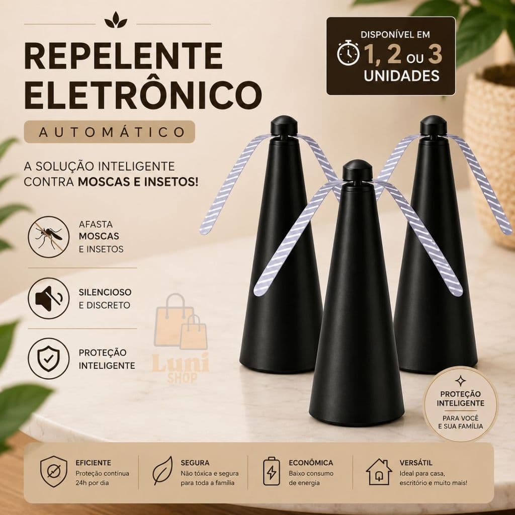 Ventilador de Mesa kit 1 a 3 Espanta Mosquitos Mosca Repelente Insetos Silencioso Protege Alimentos Buffet Restaurante