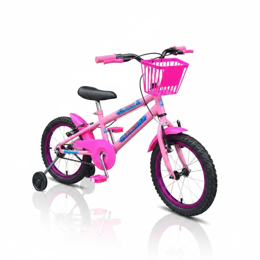 Bicicleta Infantil Menina Feminina Bike Aro 16 com Cestinha e Paralamas