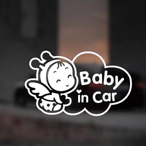Bebê no carro bebê no carro cupido bonito bebê carro decoração de vidro adesivo de carro