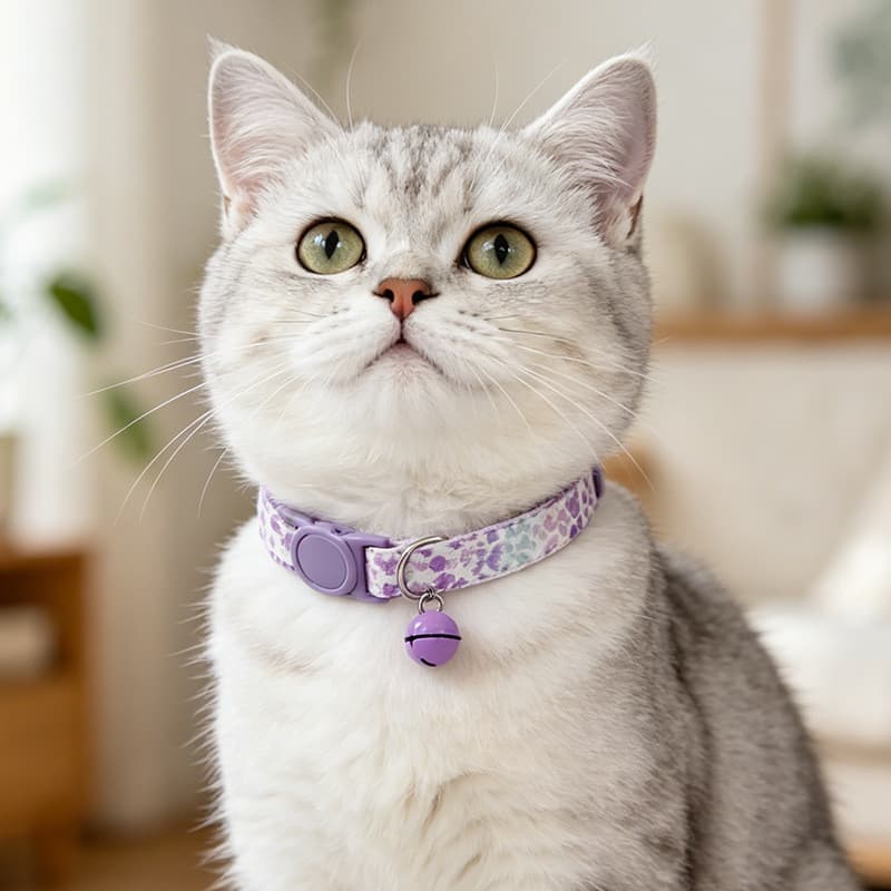 Nova coleira para animais de estimação, com fivela de segurança anti-sufocamento e anti-estrangulamento para gatos, cola