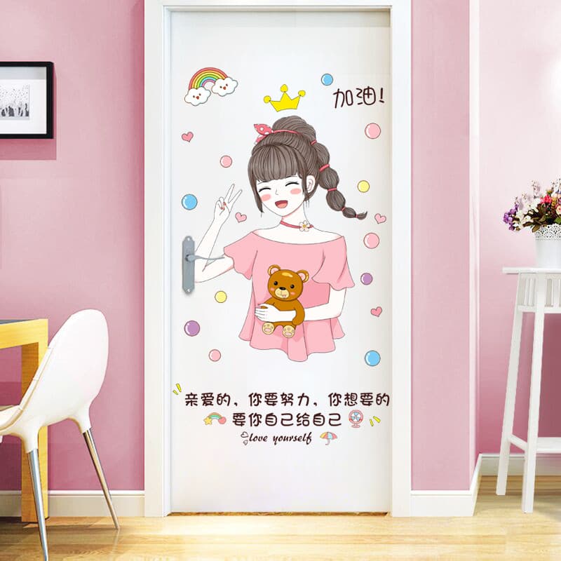 Adesivos de desenho animado influenciador adesivos de parede meninas crianças decoração de quarto adesivos de parede pap